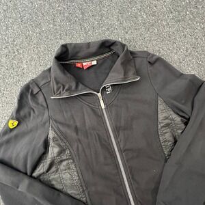 Puma Ferrari Track Jacket Womens Large Black Scuderia Full Zip Racing Sporty
